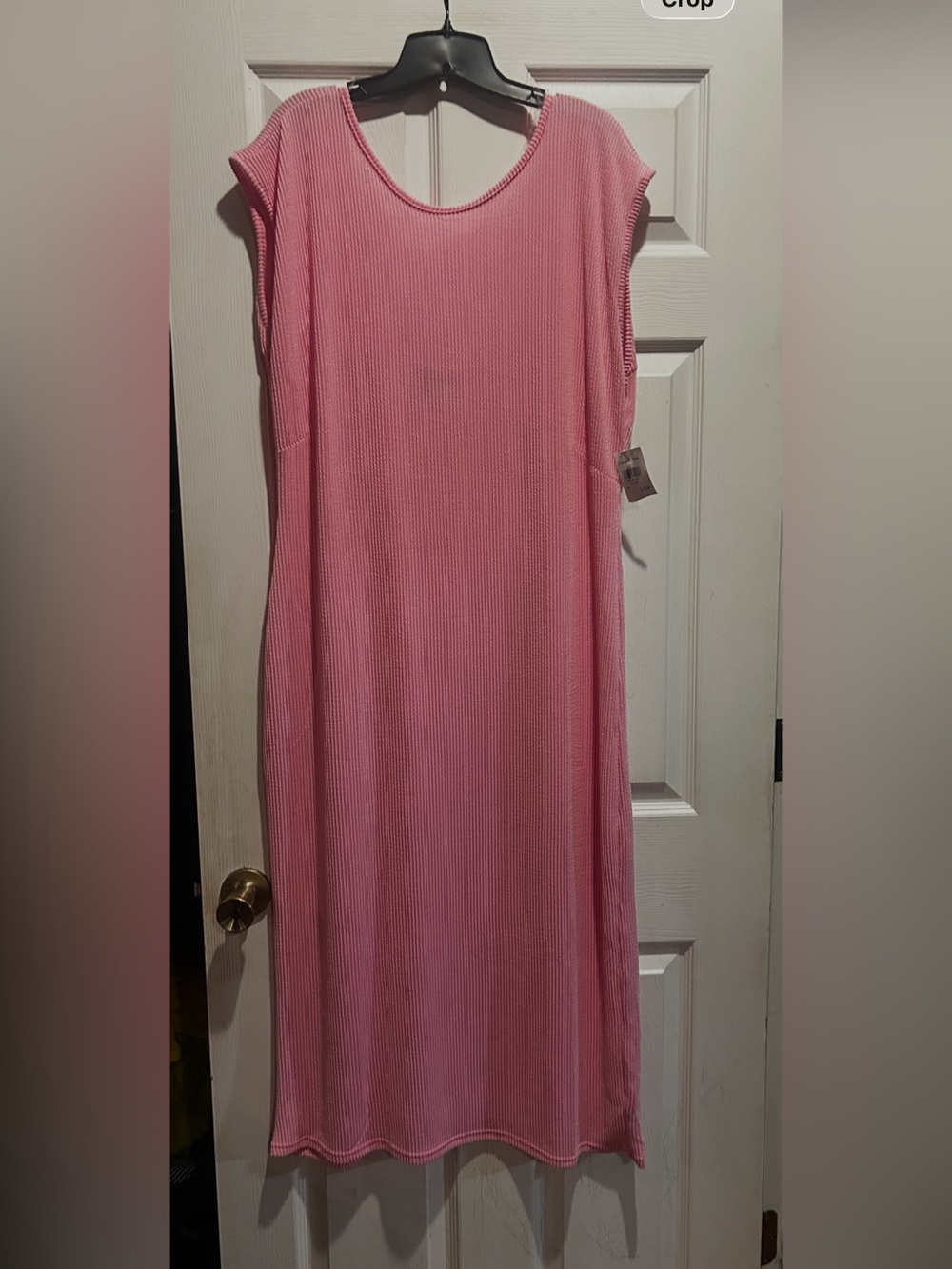 Sleeveless Pink Ribbed Maxi Dress